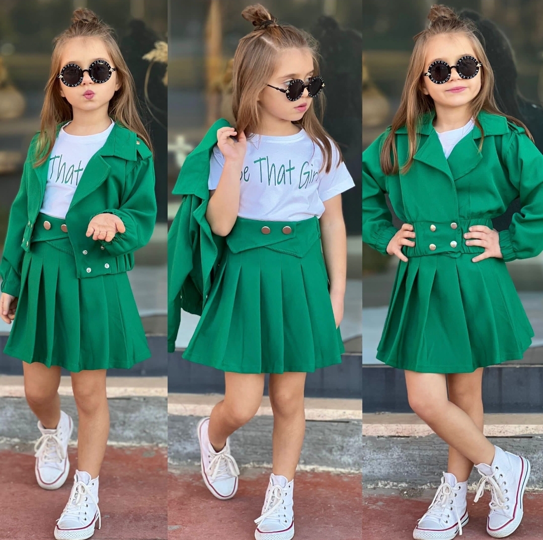 YEŞİL 3LÜ KIZ ÇOCUK TAKIM